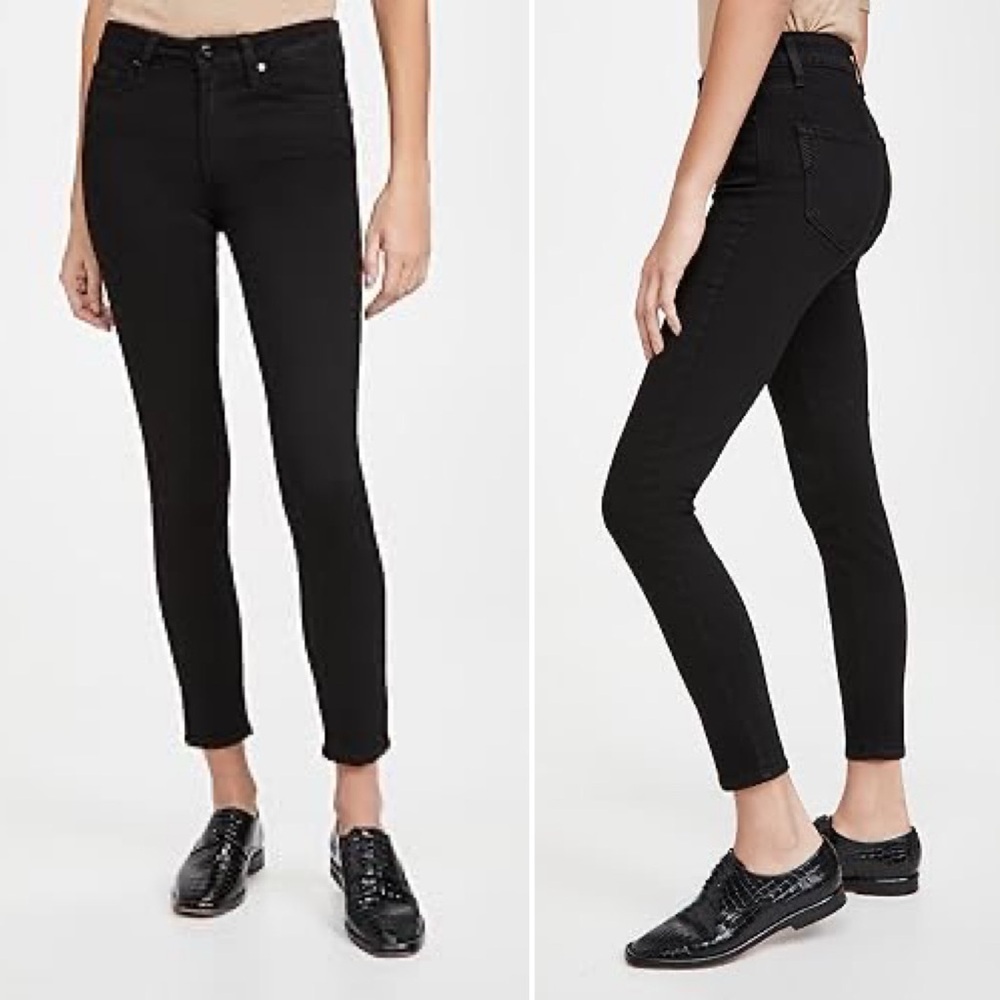 PAIGE The High Rise Muse Dark Black Skinny Ankle Jeans Size 31